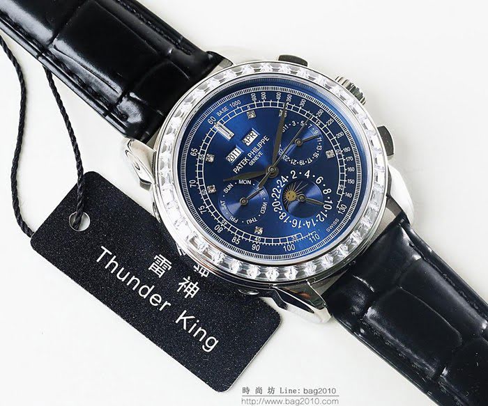 百達翡麗PATEK PHILPPE LS精品 超級複雜功能計時系列 機芯29-535升級版 全鋼鍍納米鉑金表殼 小牛皮帶 高檔男士腕表  wssb4229